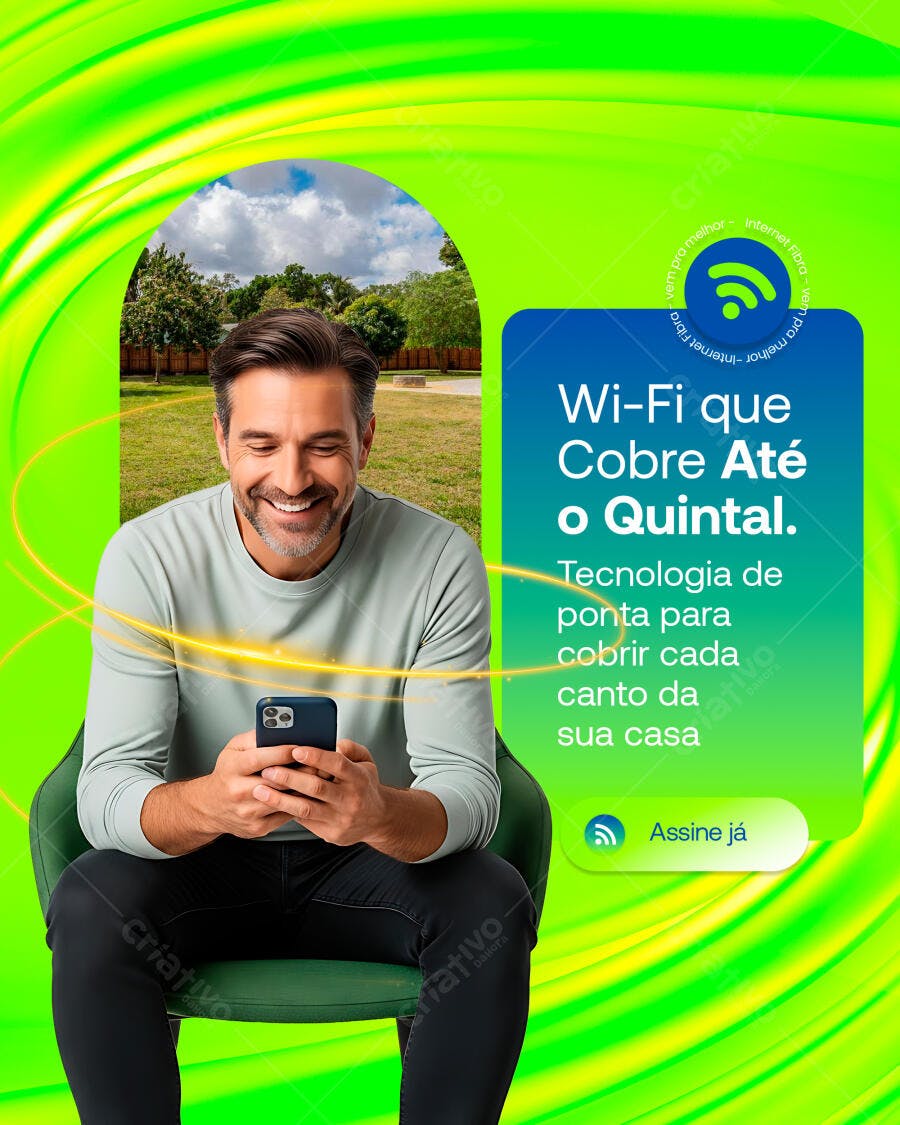 Flyer Digital para Internet Fibra Wi-Fi Quintal PSD Editável