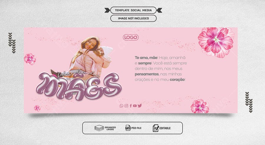 Banner Social Media Dia das Mães PSD Editável