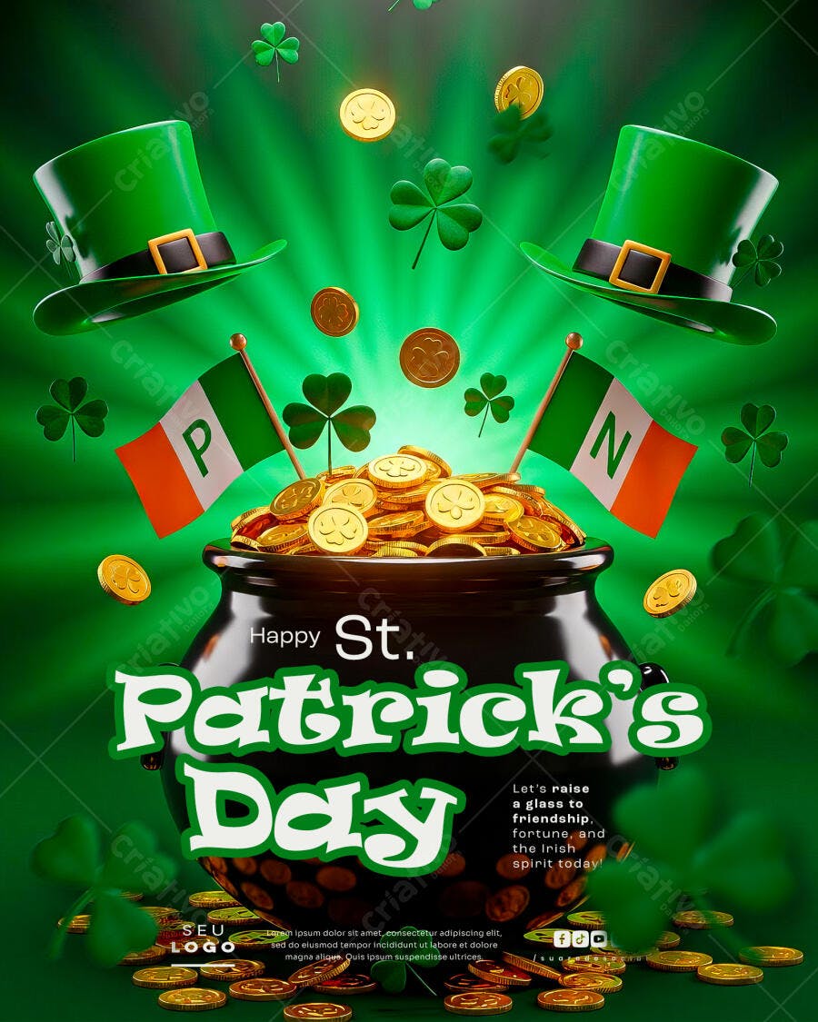 Flyer Dia de São Patrício PSD Editável