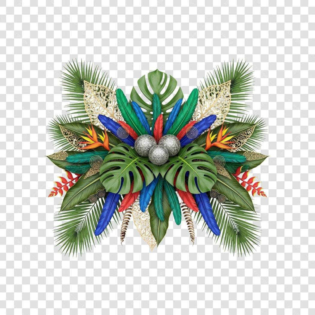 Ornamento Festivo Tropical de Carnaval PNG com fundo transparente
