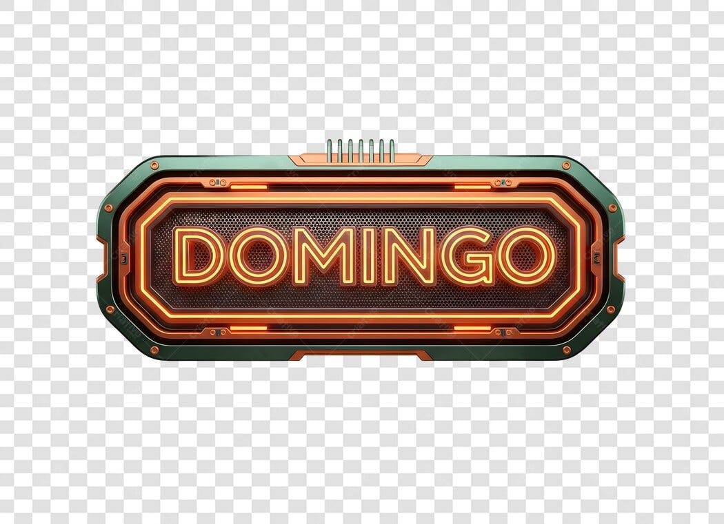 Letreiro Neon Domingo para Banner Social Media PNG com fundo transparente
