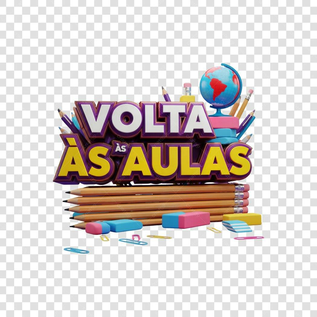 Elemento Gráfico Volta às Aulas Púrpura Amarelo Material Escolar PNG com fundo transparente