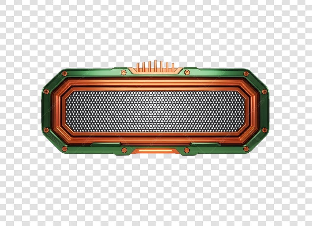 Elemento de design tecnológico verde escuro bronze PNG com fundo transparente