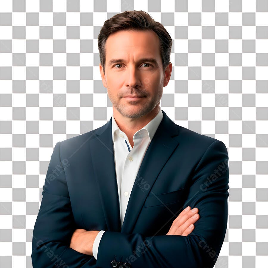 Imagem profissional homem caucasiano executivo terno azul-marinho PNG com fundo transparente