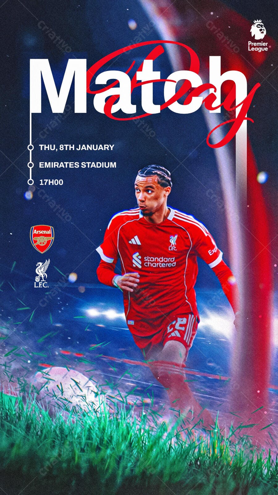 Flyer Match Day Futebol Premier League PSD Editável