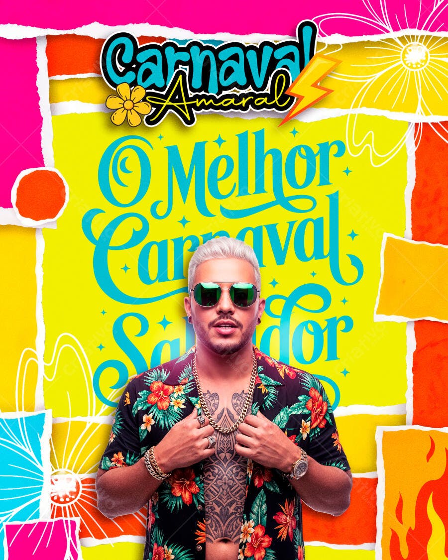 Flyer O Melhor Carnaval Salvador PSD Editável