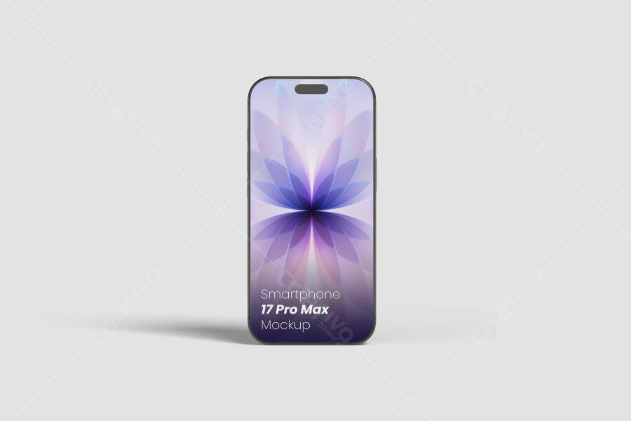 Mockup de Smartphone 17 Pro Max Moderno Realista com Tela Roxa Azul