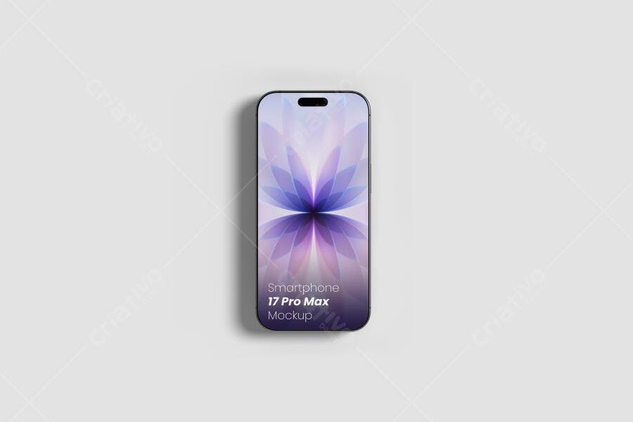 Mockup Smartphone 17 Pro Max Moderno Tela Lilás Roxo Minimalista