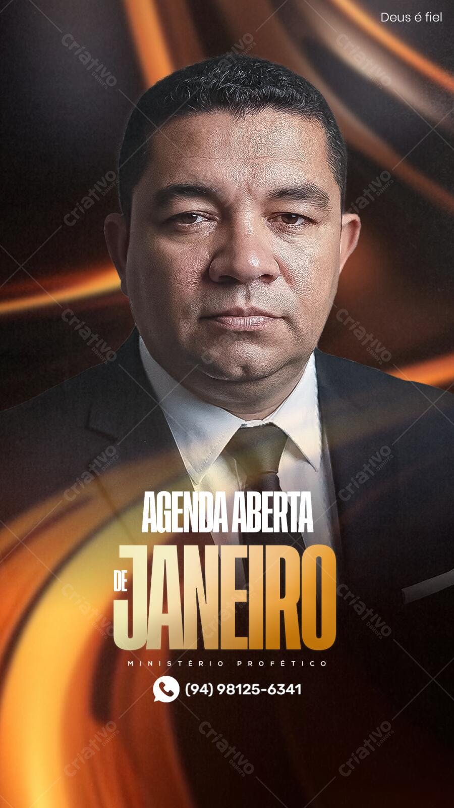 Flyer Promocional Ministério Profético Agenda Aberta Janeiro PSD Editável