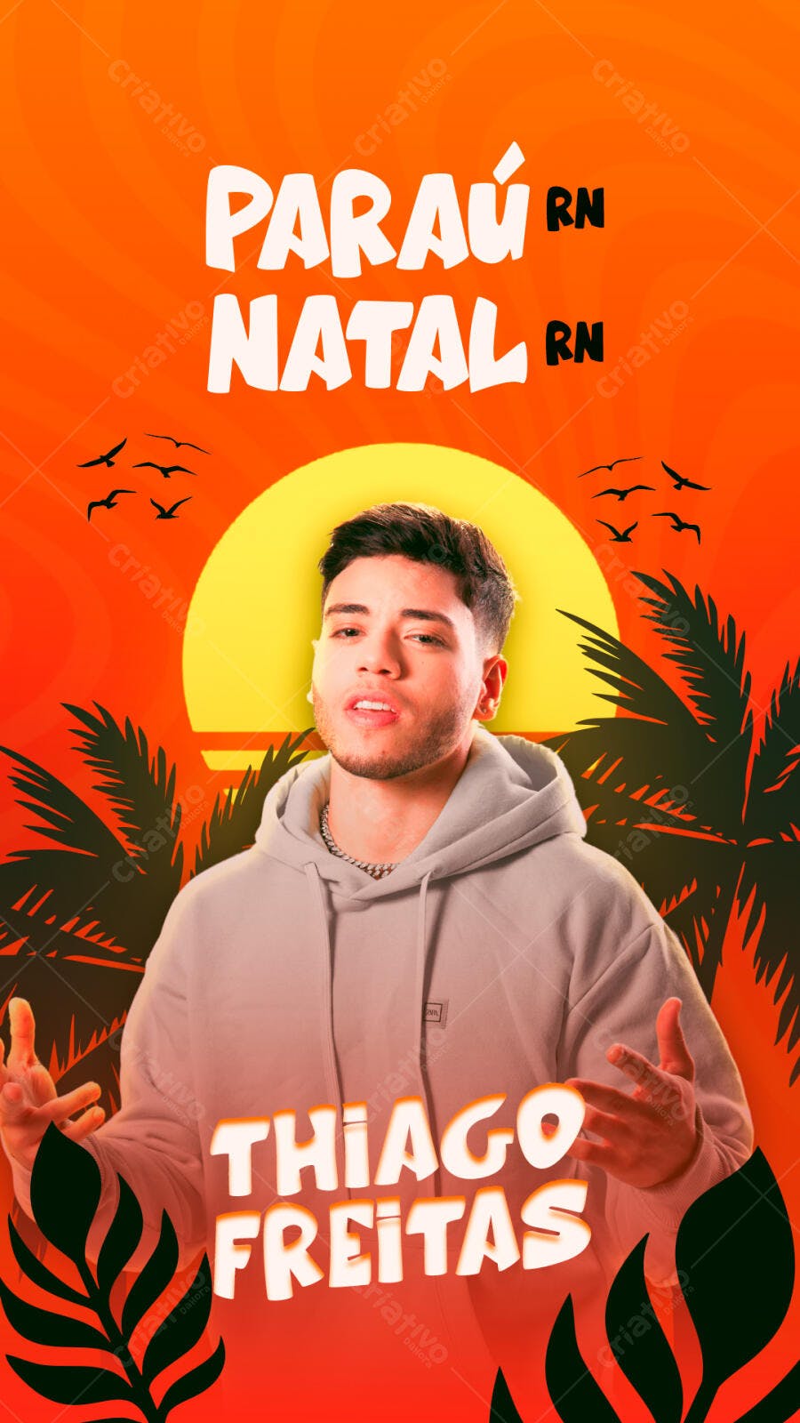 Flyer Show Thiago Freitas Paraú Natal RN PSD Editável