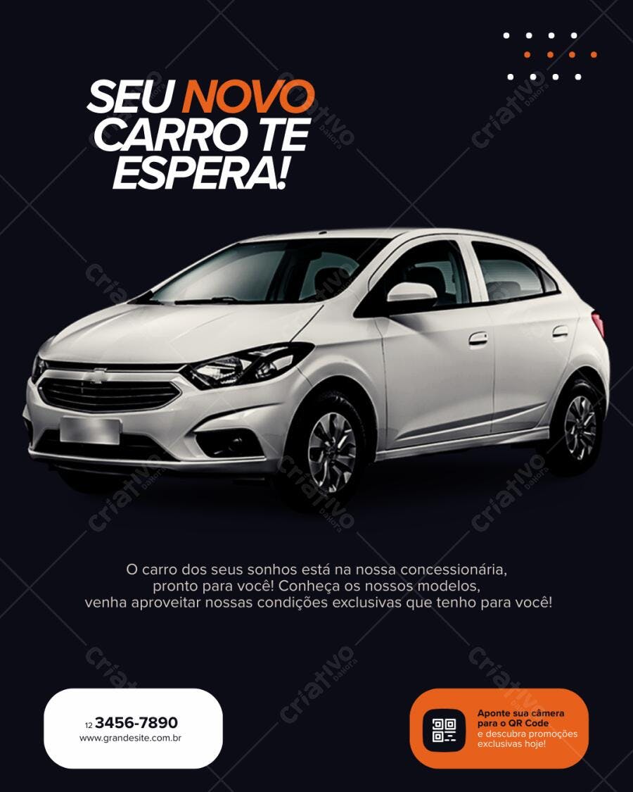 Post Instagram promoção carro novo moderno Editável no Canva
