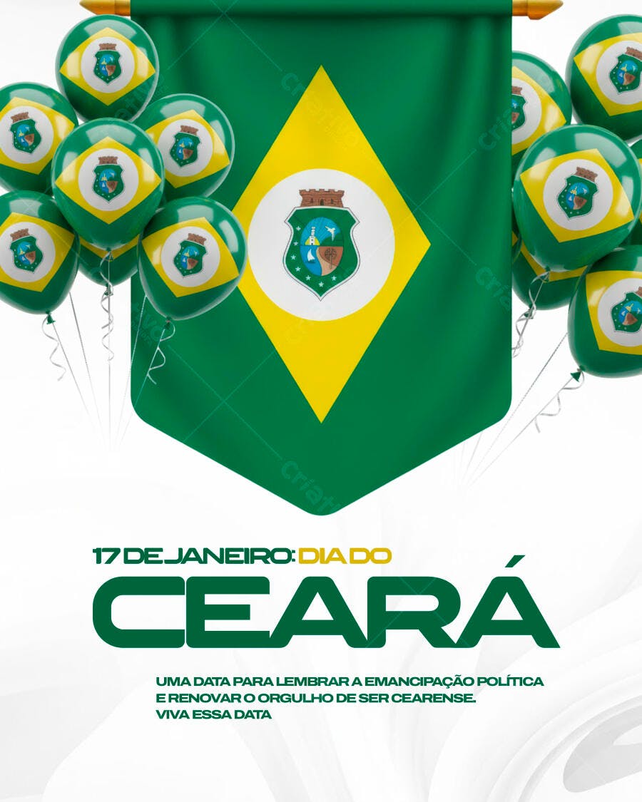 Flyer Dia do Ceará 17 de Janeiro PSD Editável