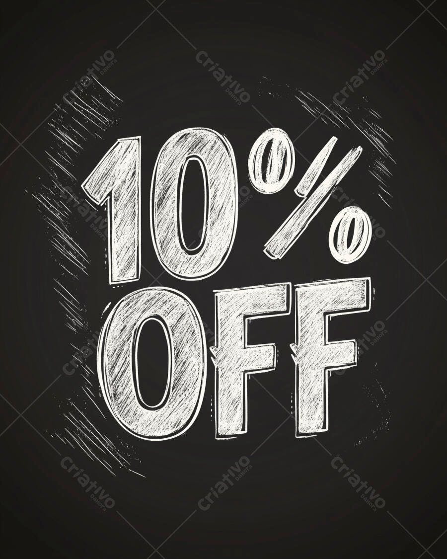 Desconto de 10 por cento em estilo de lousa para promoção de vendas