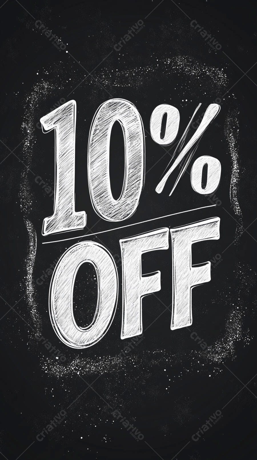 Desconto 10% OFF em estilo giz para quadro negro