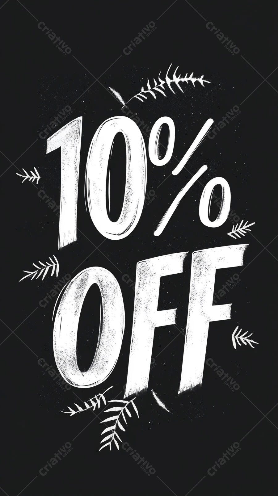 Desconto 10% OFF em lousa preta com estilo rústico