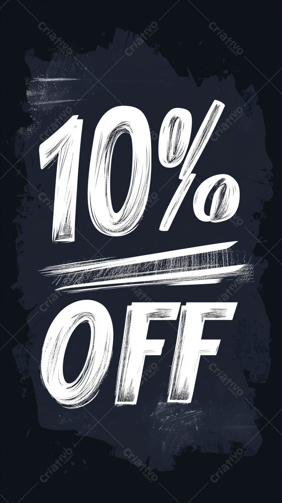 Desconto 10 por cento oferta promocional em fundo escuro estilo giz