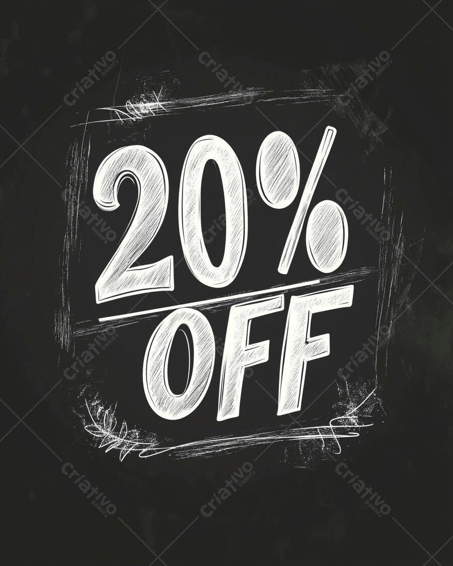 Desconto de 20% em giz sobre quadro negro