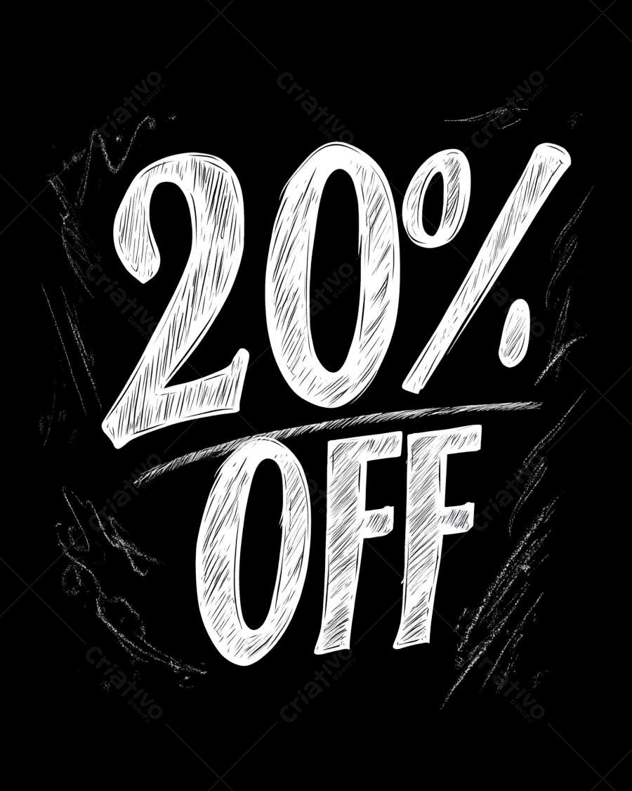 Desconto de 20% OFF em estilo giz de quadro negro