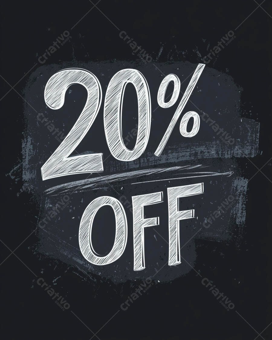 Desconto 20% OFF em lousa escura com escrita a giz