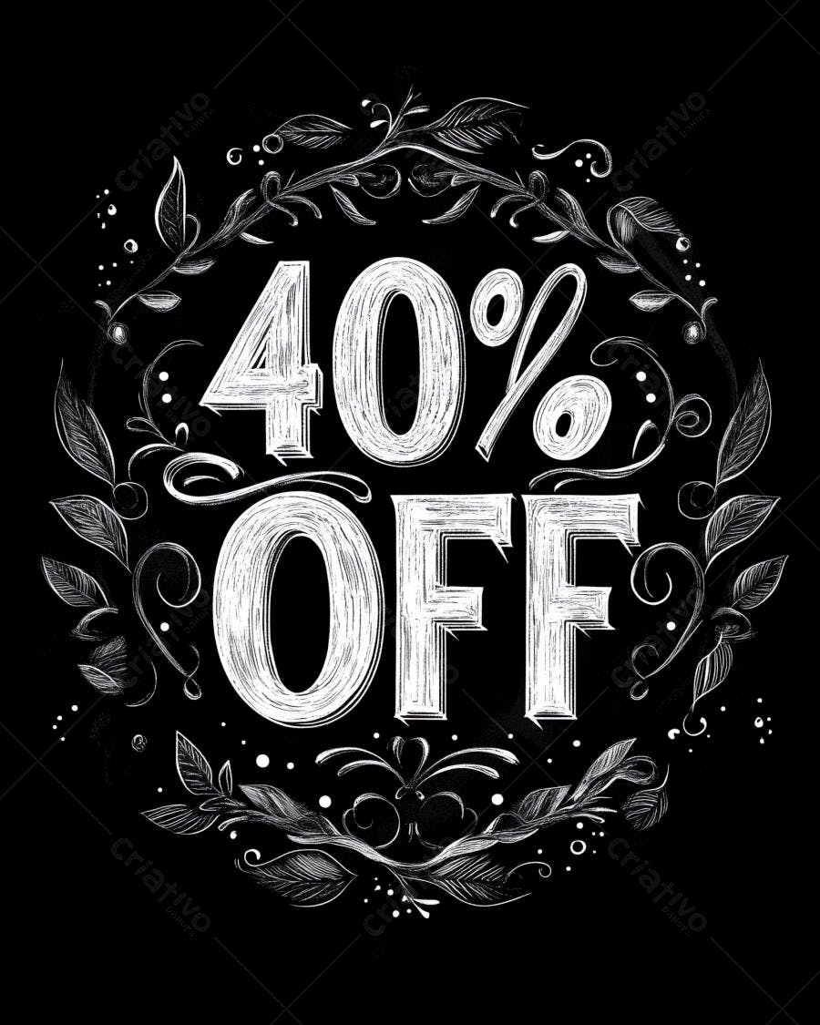 Desconto 40% OFF em quadro negro decorado estilo vintage