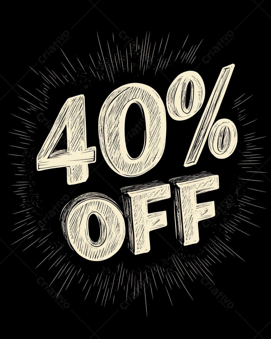 Desconto 40% OFF em estilo giz vintage fundo preto