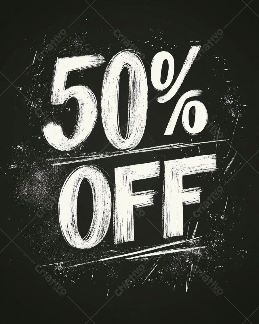 Desconto 50% off em estilo grunge texturizado para vendas