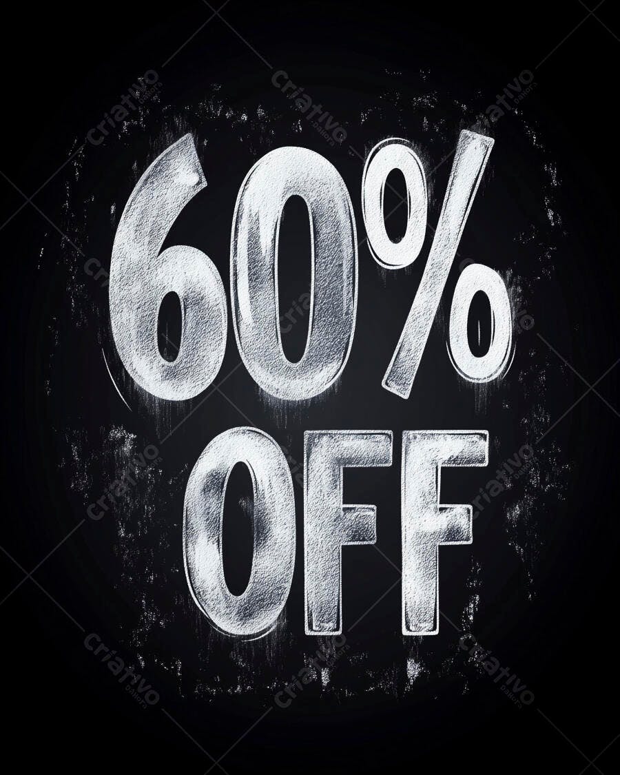 Oferta 60% OFF em giz branco sobre lousa preta