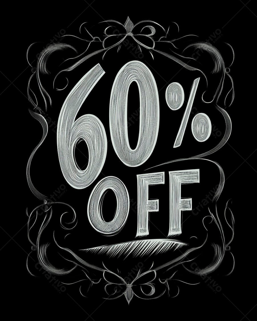 Oferta 60% OFF design vintage preto e branco elegante