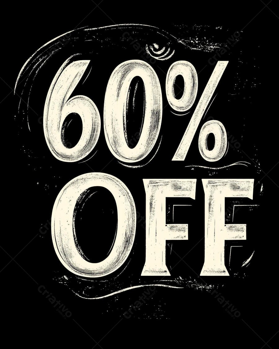 Desconto 60 por cento OFF em design vintage grunge promocional