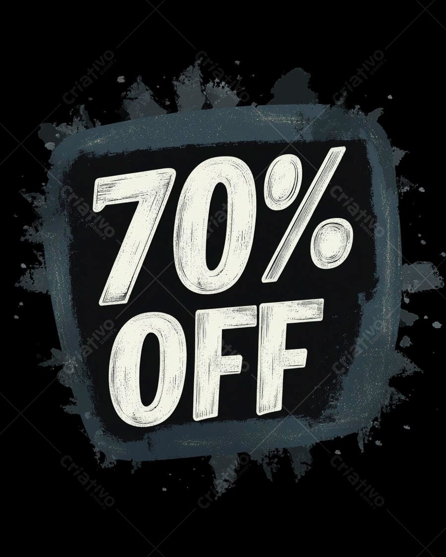 Oferta 70 por cento off em cartaz grunge para promoção
