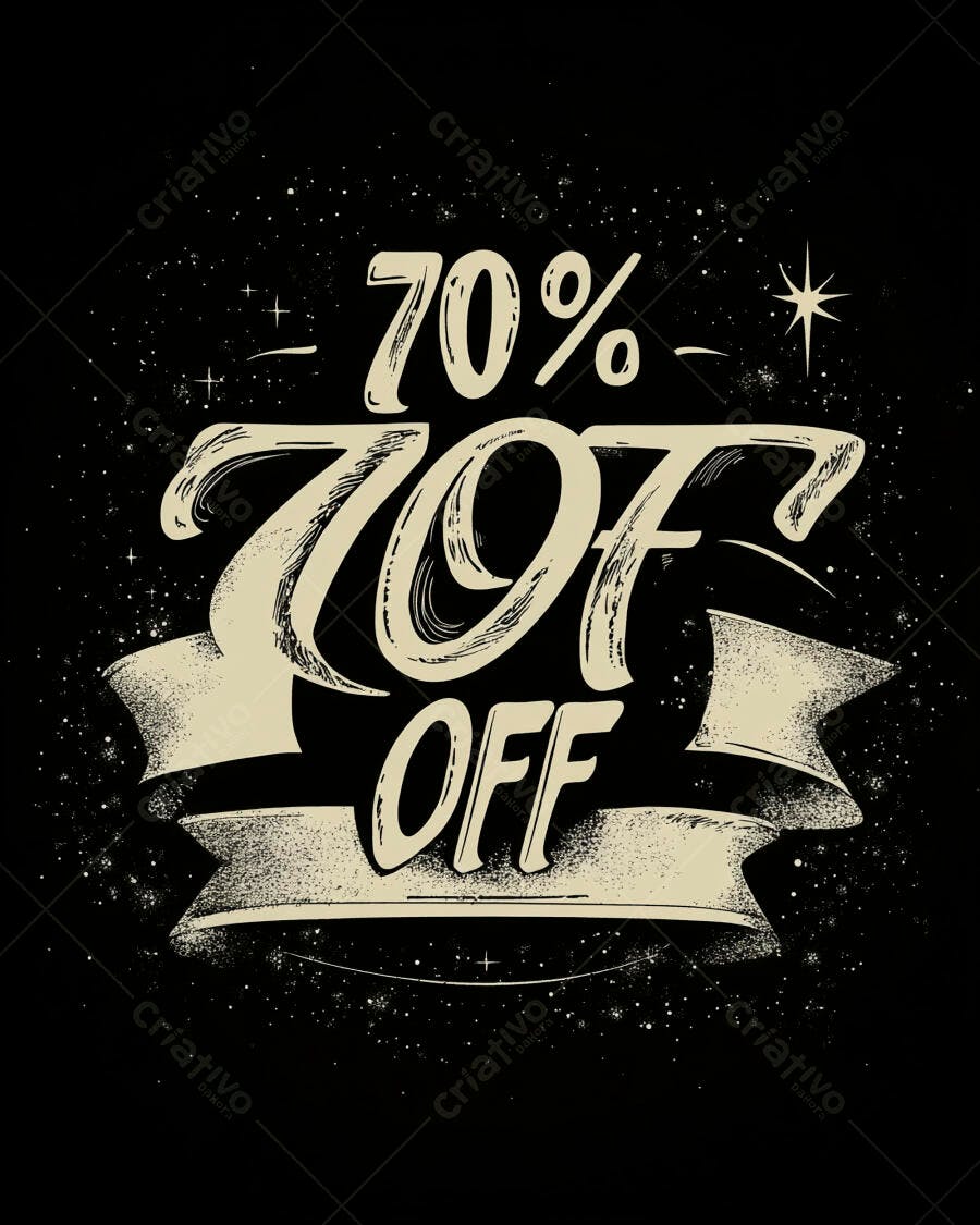 Desconto de 70% OFF em estilo vintage com fita decorativa e estrelas