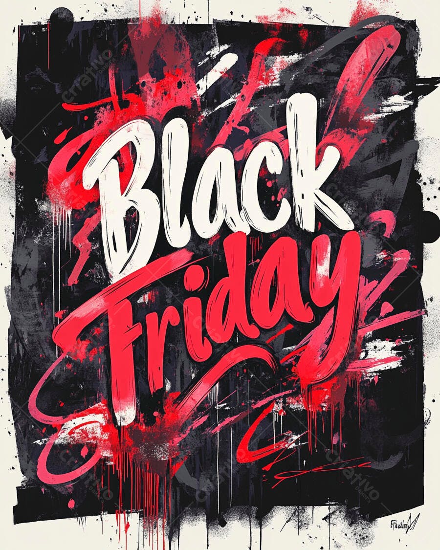 Black Friday arte grunge vibrante para promoções e ofertas de vendas