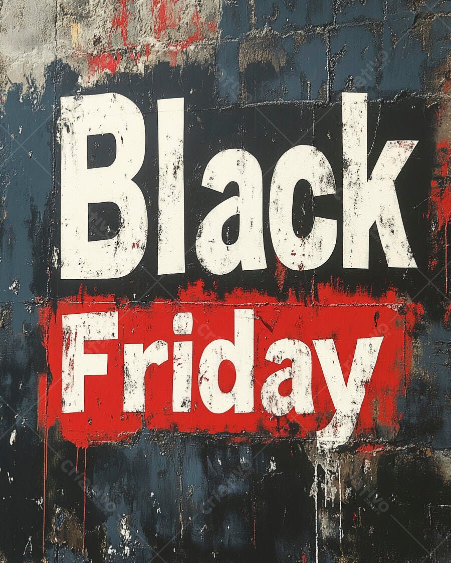 Black Friday texto estilo grunge em parede escura promoção de vendas