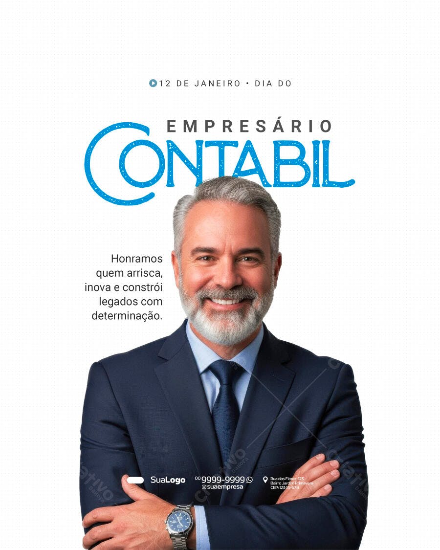 Flyer Dia do Empresário Contábil PSD Editável