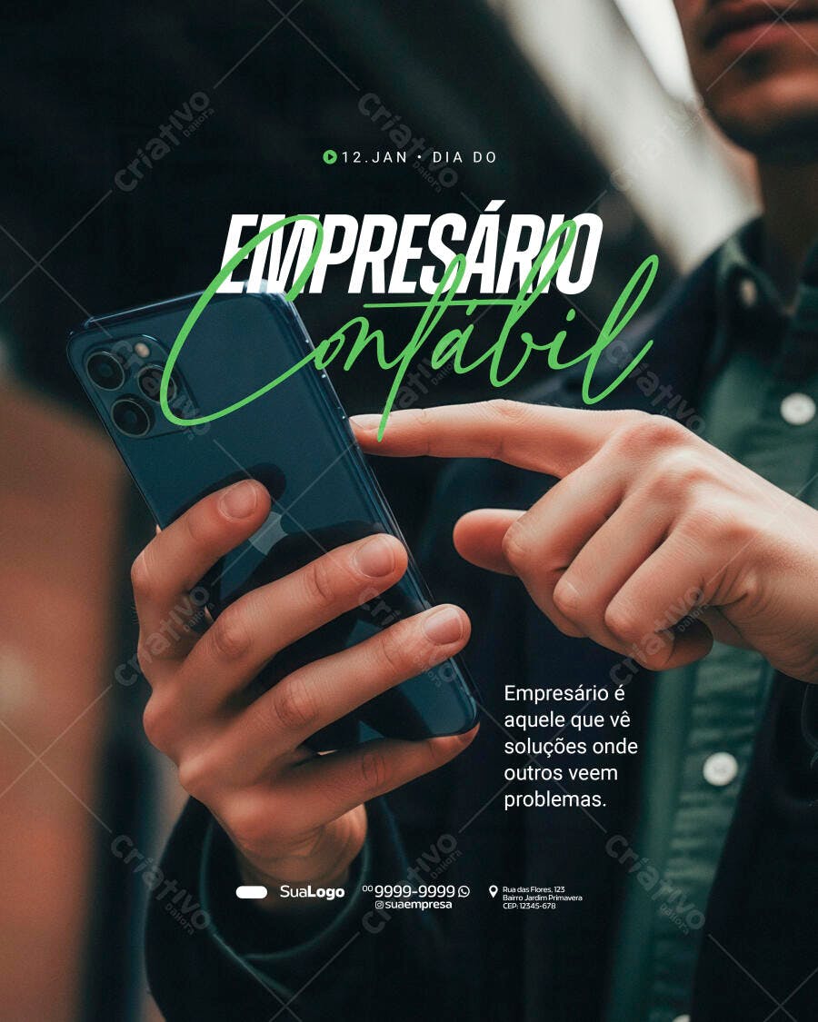Flyer Digital para Dia do Empresário Contábil PSD Editável