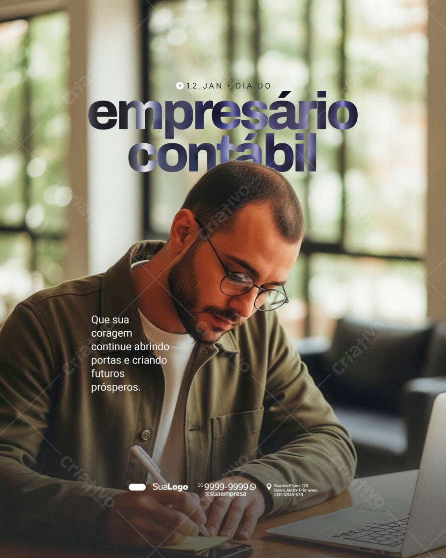 Flyer Dia do Empresário Contábil PSD Editável