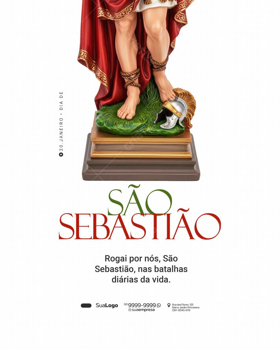 Flyer Religioso para Dia de São Sebastião PSD Editável