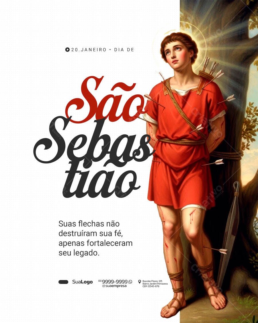 Flyer Dia de São Sebastião PSD Editável