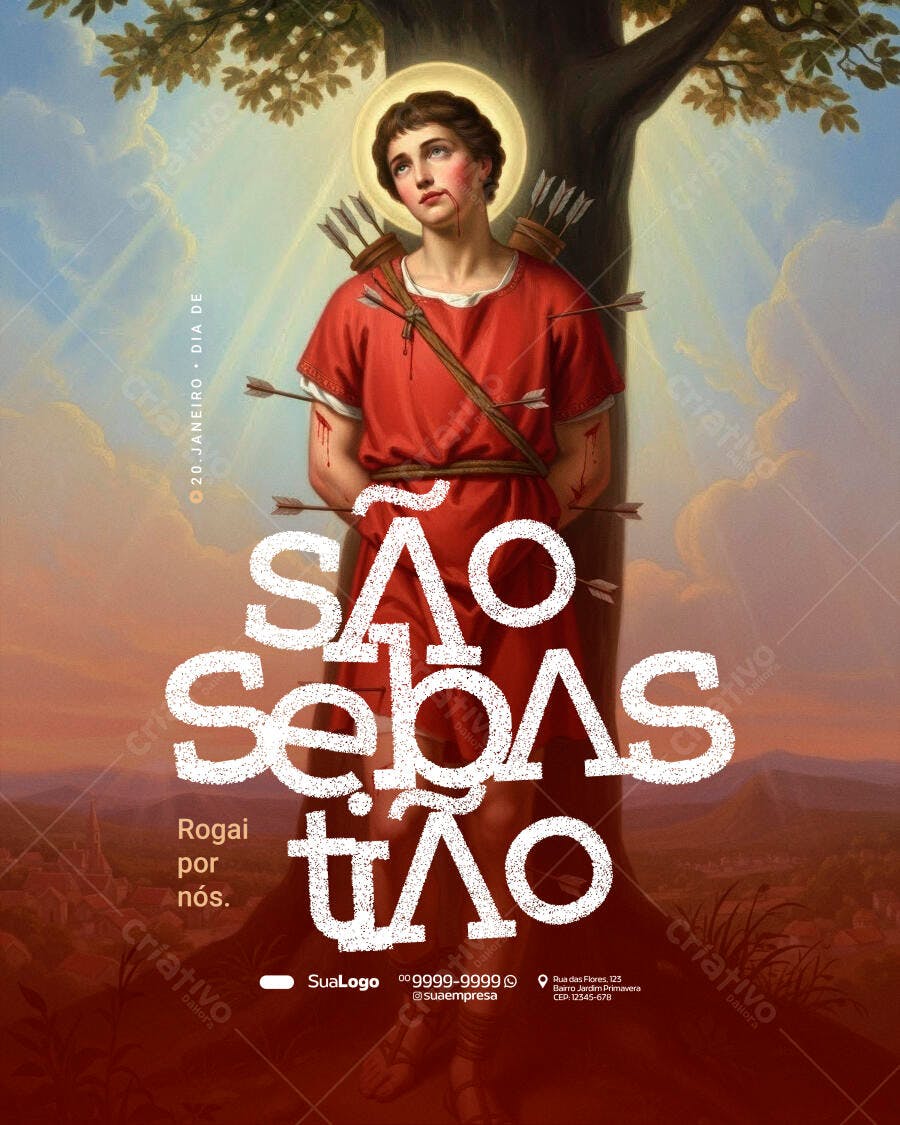 Flyer Religioso São Sebastião 20 de Janeiro PSD Editável