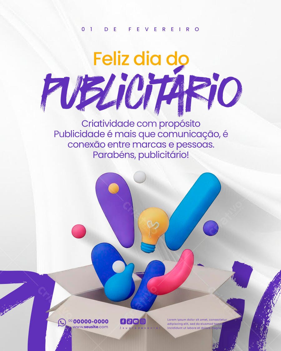 Post Criativo Dia do Publicitário PSD Editável