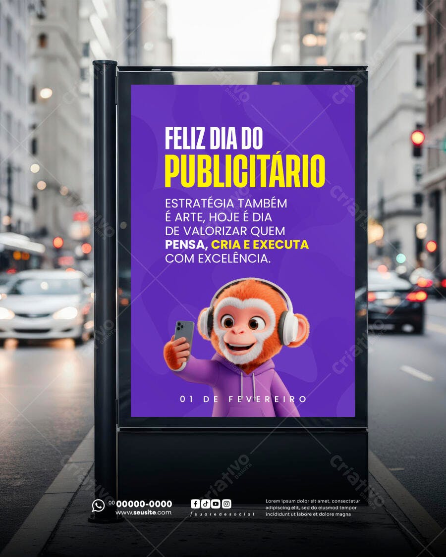 Flyer Feliz Dia do Publicitário PSD Editável