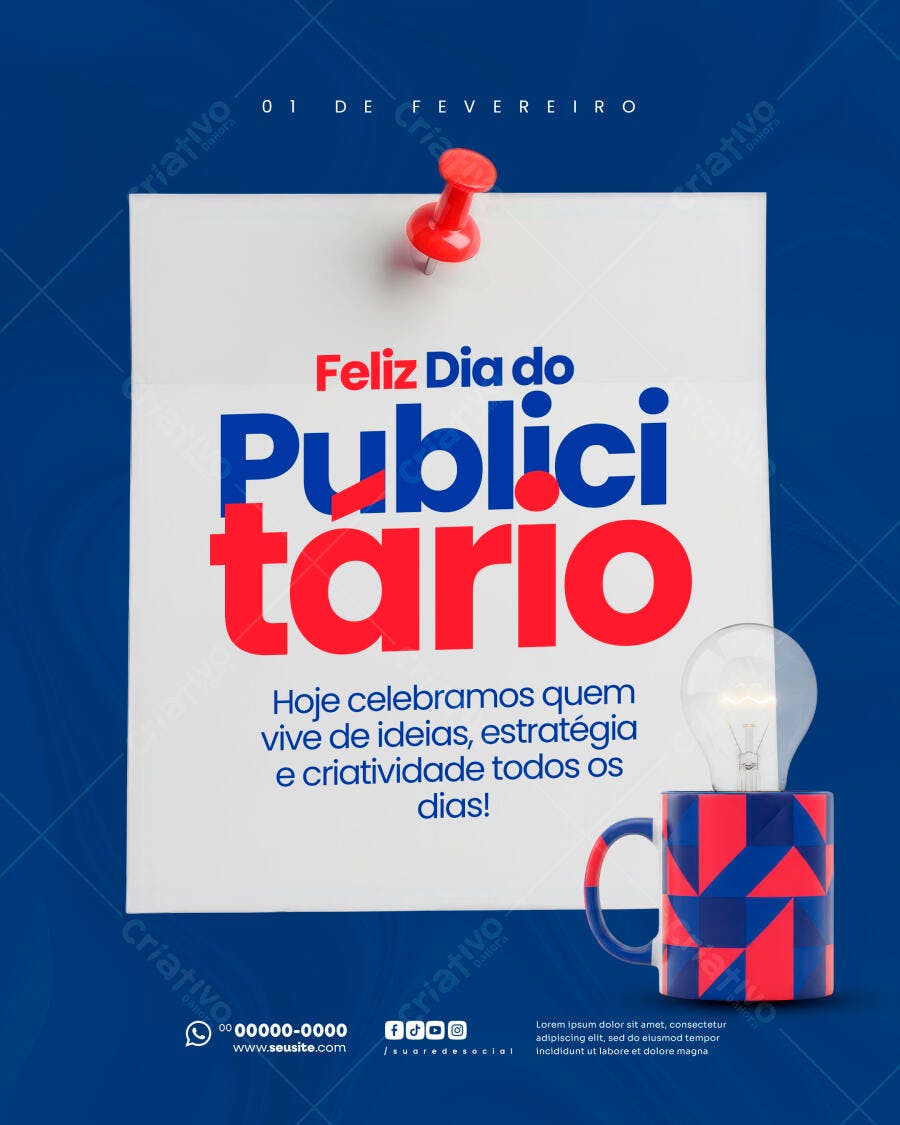 Post para Redes Sociais Dia do Publicitário PSD Editável