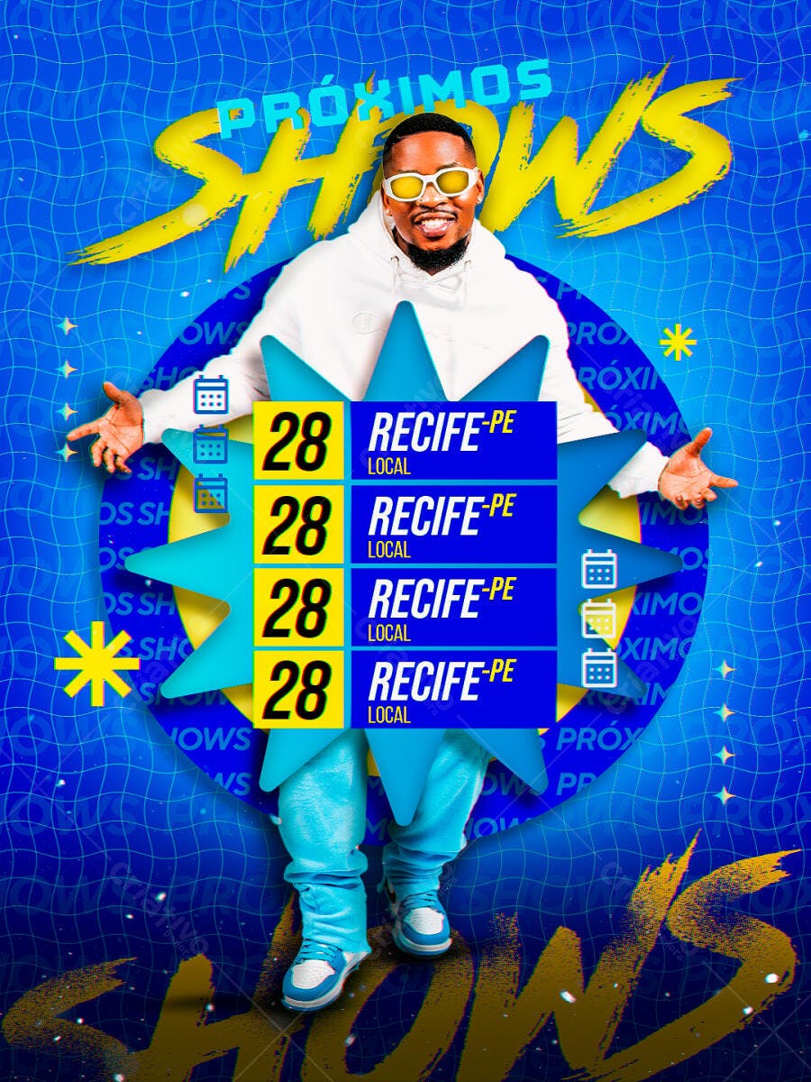 Flyer Próximos Shows em Recife Artista Urbano Psd Editável