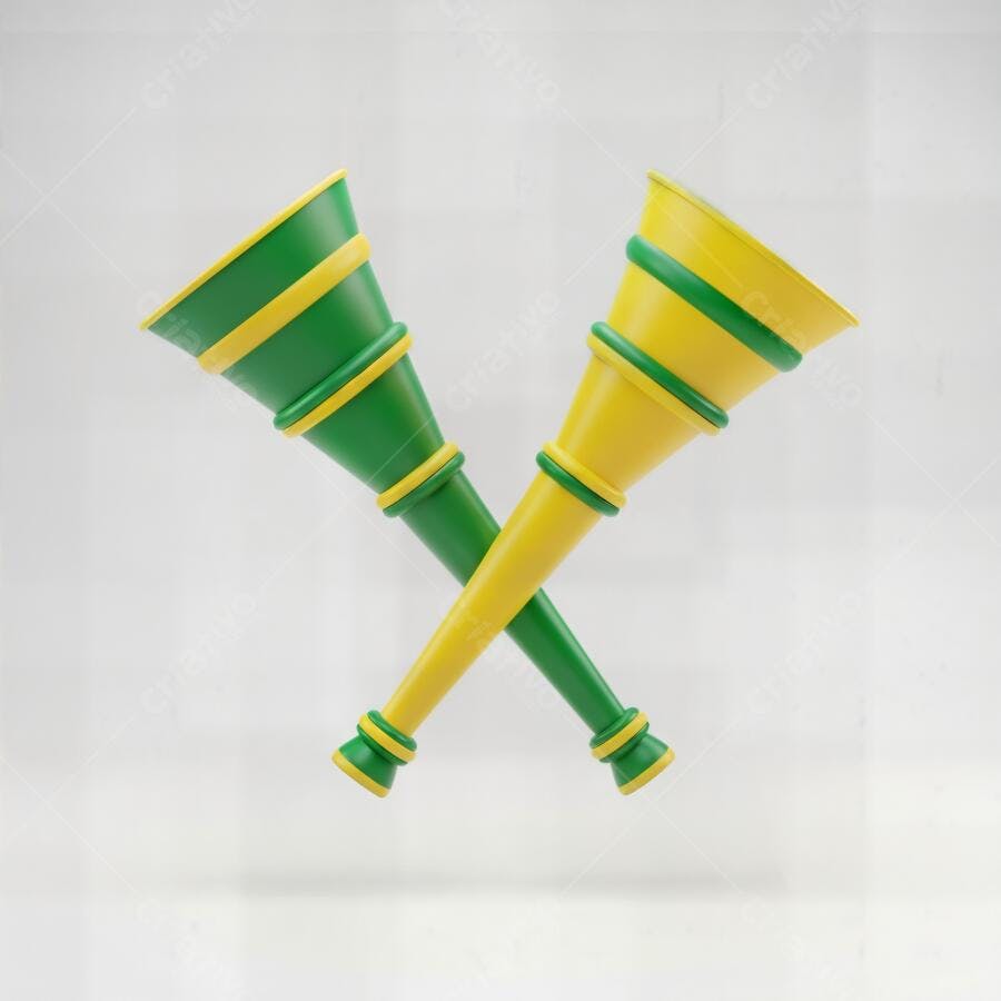 Vuvuzelas verde e amarela cruzadas para torcida brasileira