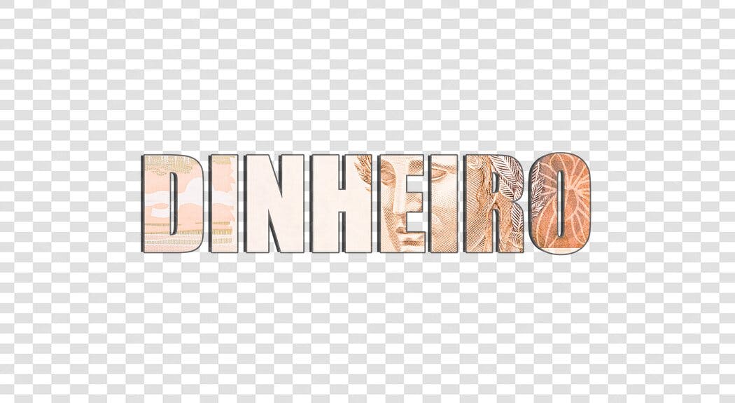 Texto Decorativo Dinheiro Brasileiro Real PNG com fundo transparente