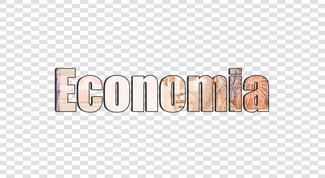 Palavra Economia textura notas dinheiro para finanças PNG com fundo transparente