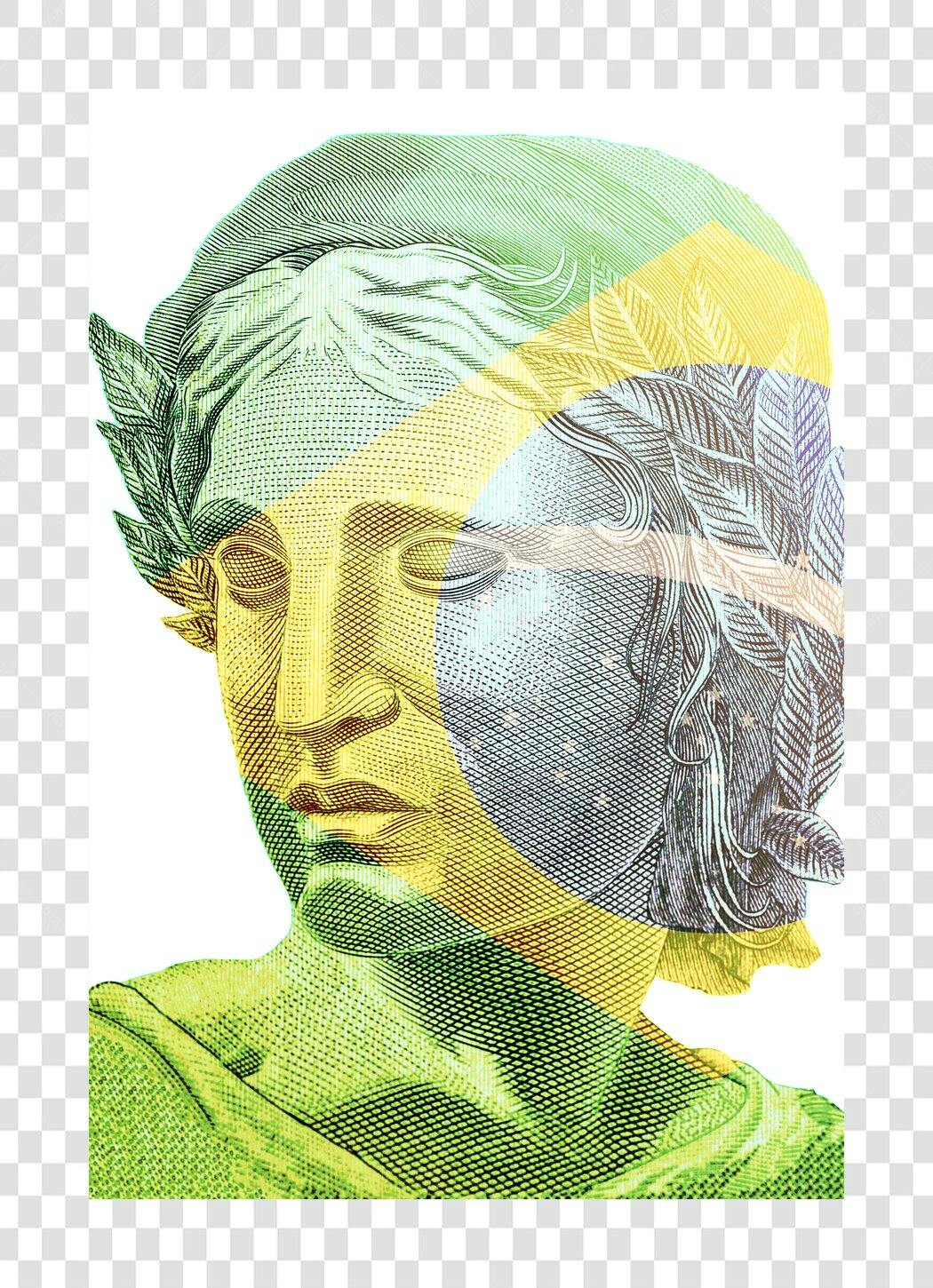 Ilustração Busto da Republica Brasil com Bandeira PNG com fundo transparente