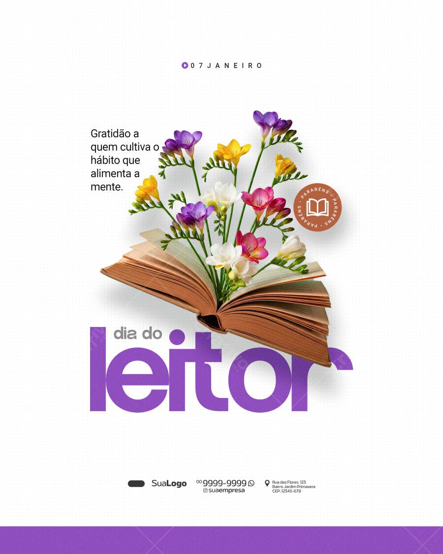 Flyer Dia do Leitor PSD Editável