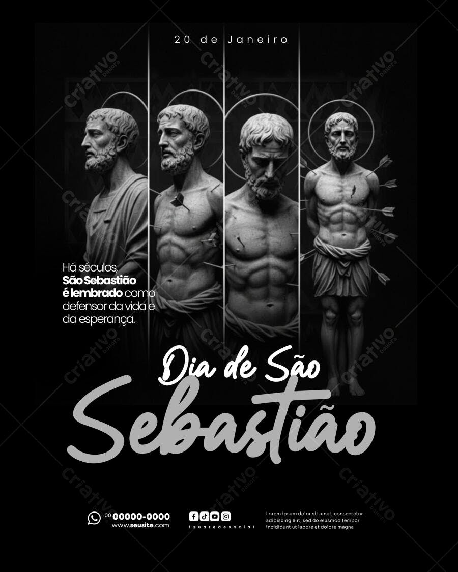 Flyer Dia de São Sebastião PSD Editável