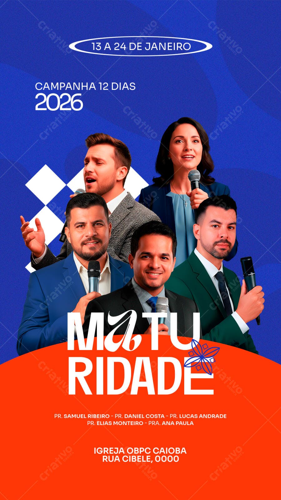 Flyer Vertical para Campanha Cristã Maturidade 2026 PSD Editável